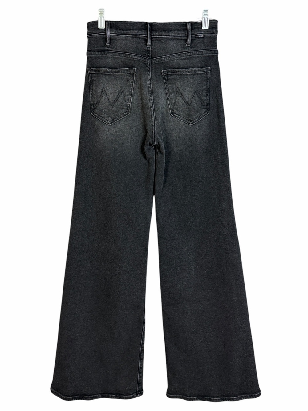 MOTHER Black Washed Wide-Leg Flare Jeans - Picture 3 of 9